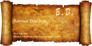 Barna Dárius névjegykártya